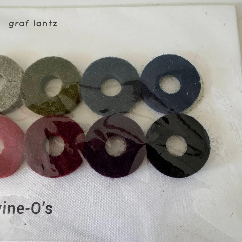 Graf Lantz Wine O's Merino Wool Felt Wine Charms Set of 12 Multicolor USA Made